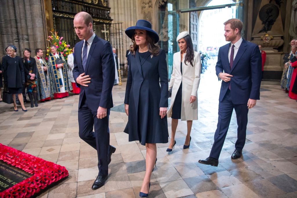Kate Middleton, Prince William, Meghan Markle and Prince Harry in March 2018