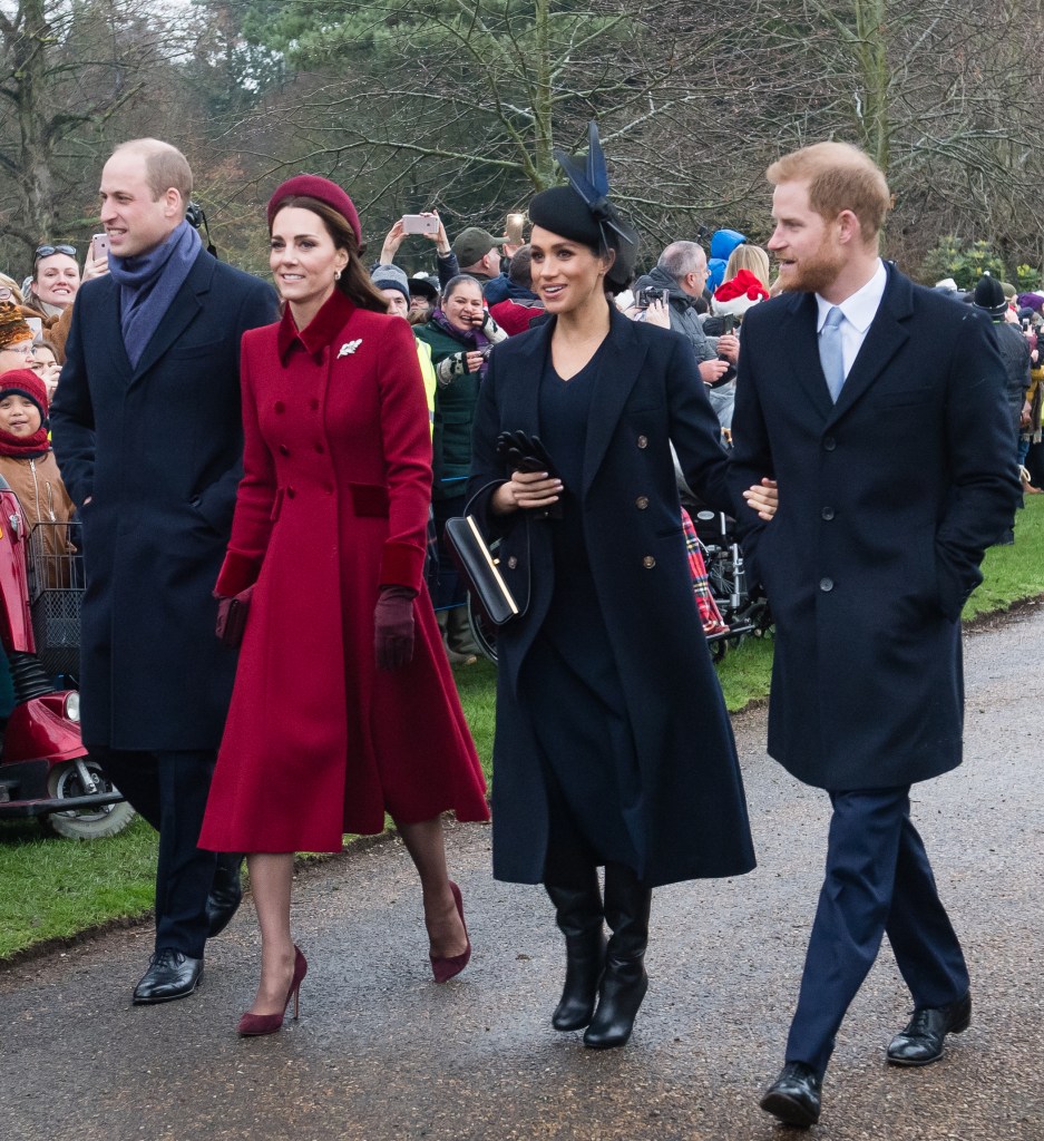 Kate Middleton, Prince William, Meghan Markle and Prince Harry in December 2018