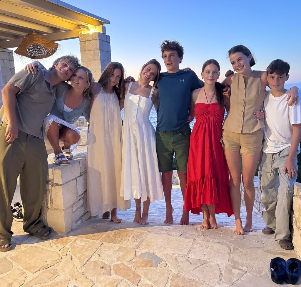 Nicole Kidman's nieces Sybella and Lucia Hawley posed with siblings and family friends.
