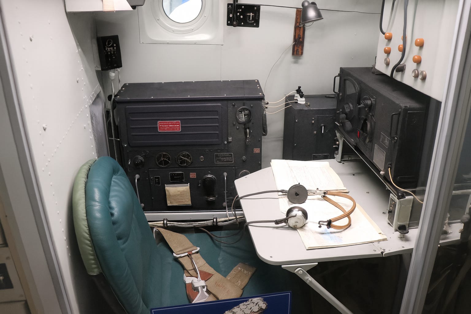 The Sacred Cow's radio room.