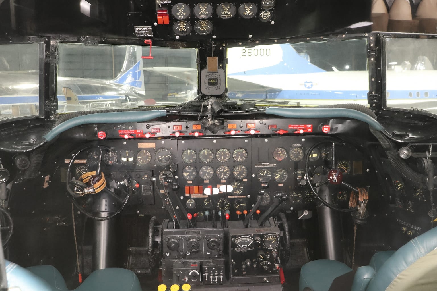The cockpit of the Douglas VC-54C Skymaster.