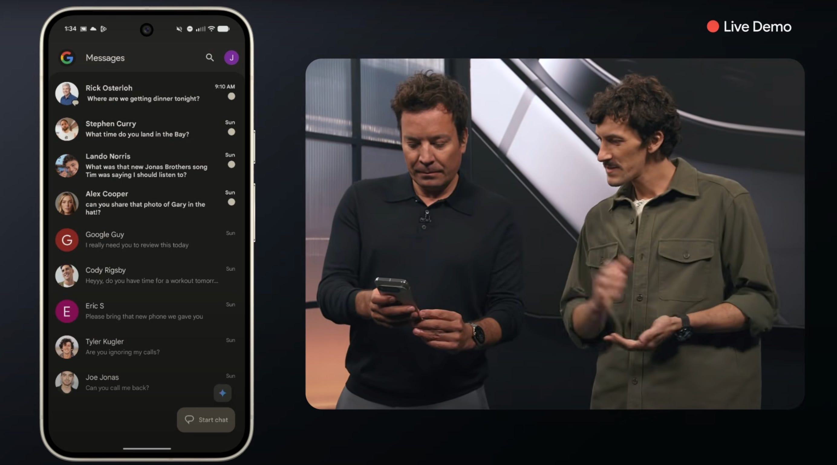 Jimmy Fallon in live demo at Made By Google