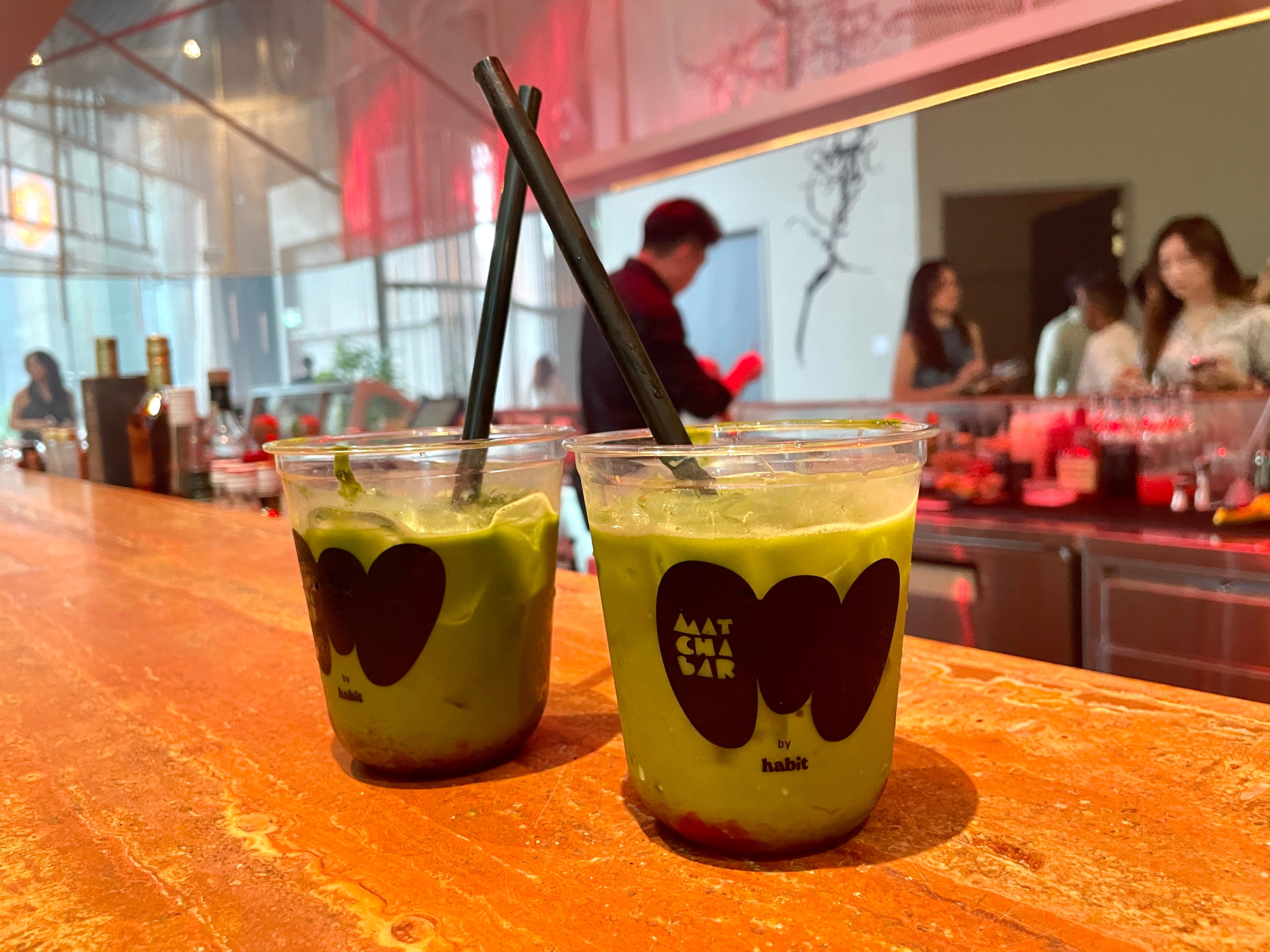 They had a choice of original or strawberry matcha.
