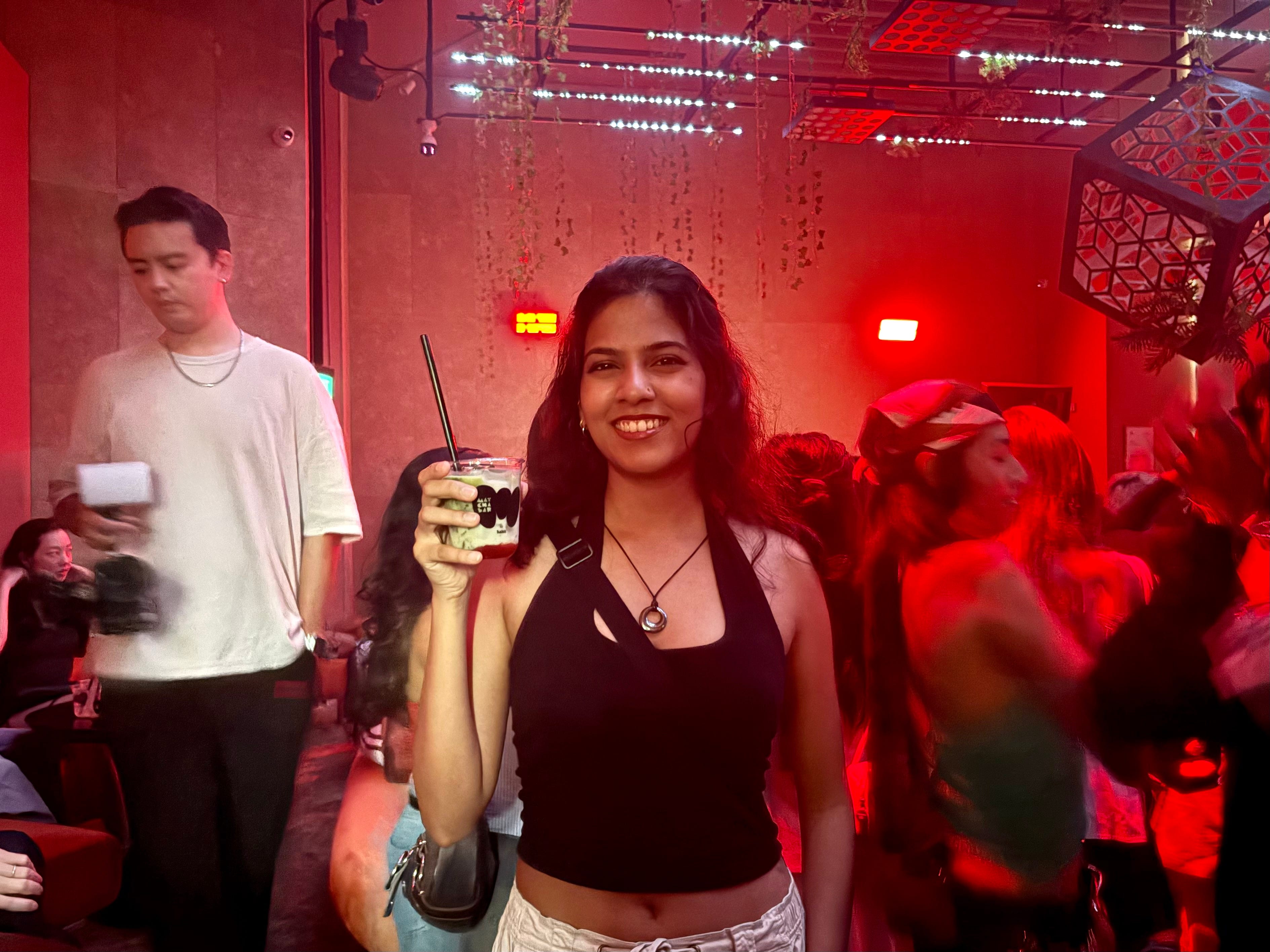 Author Aditi Bharade at Matcha Rave.