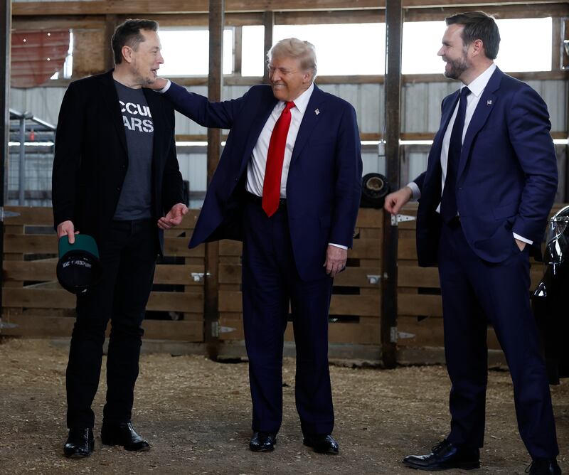 Elon Musk, Donald Trump and JD Vance