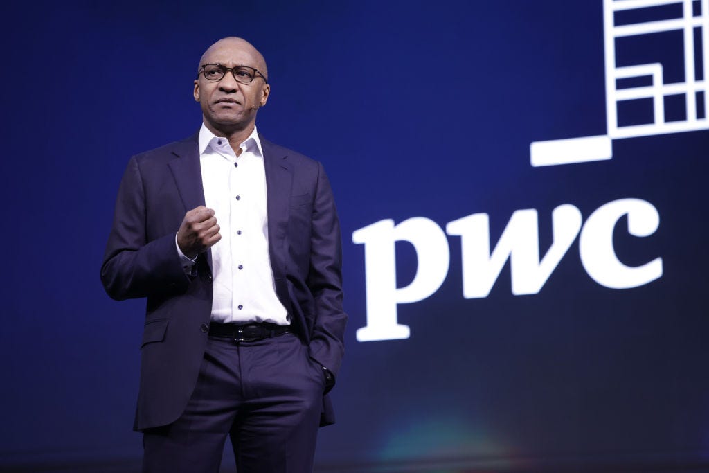 PwC Global Network President Mohamed Kande speaks during a conference.