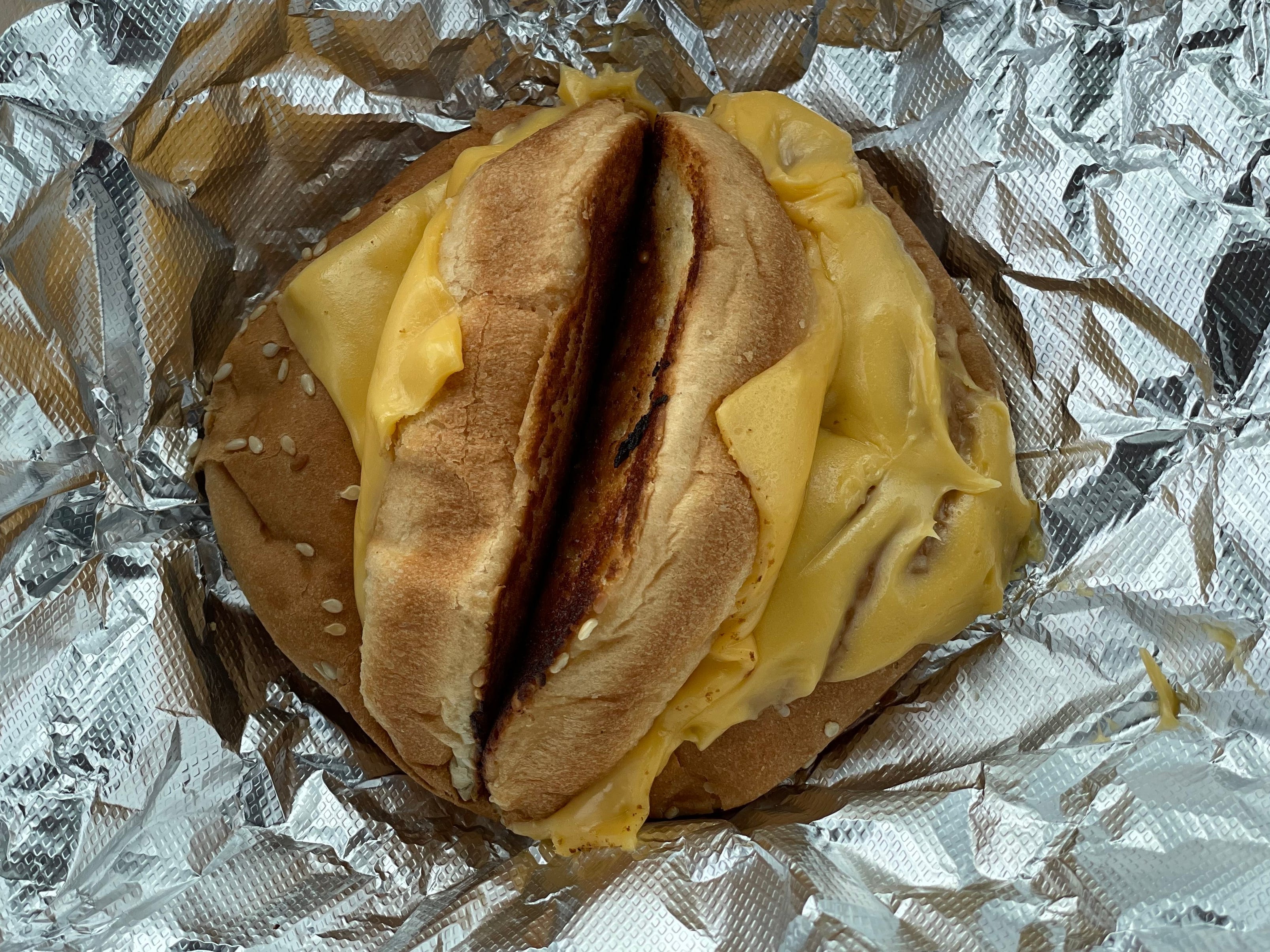 The author's grilled cheese sandwich from Five Guys.