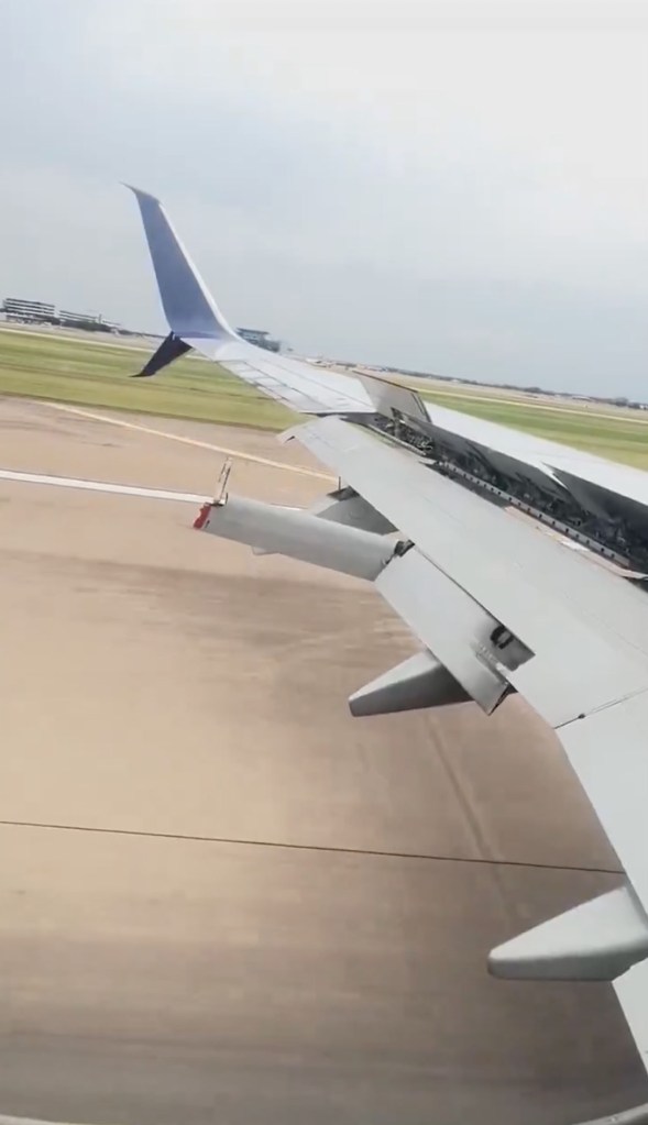 Damaged Boeing 737 wing flap during landing.