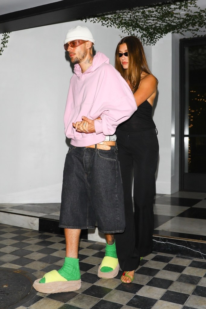 Justin Bieber and Hailey Bieber in July. 