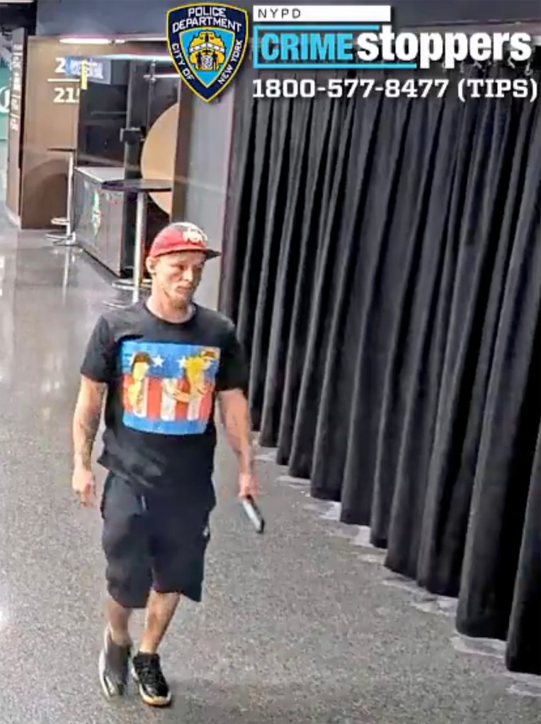 Surveillance image of Charles Burgess, suspect in assault at Barclays Center.