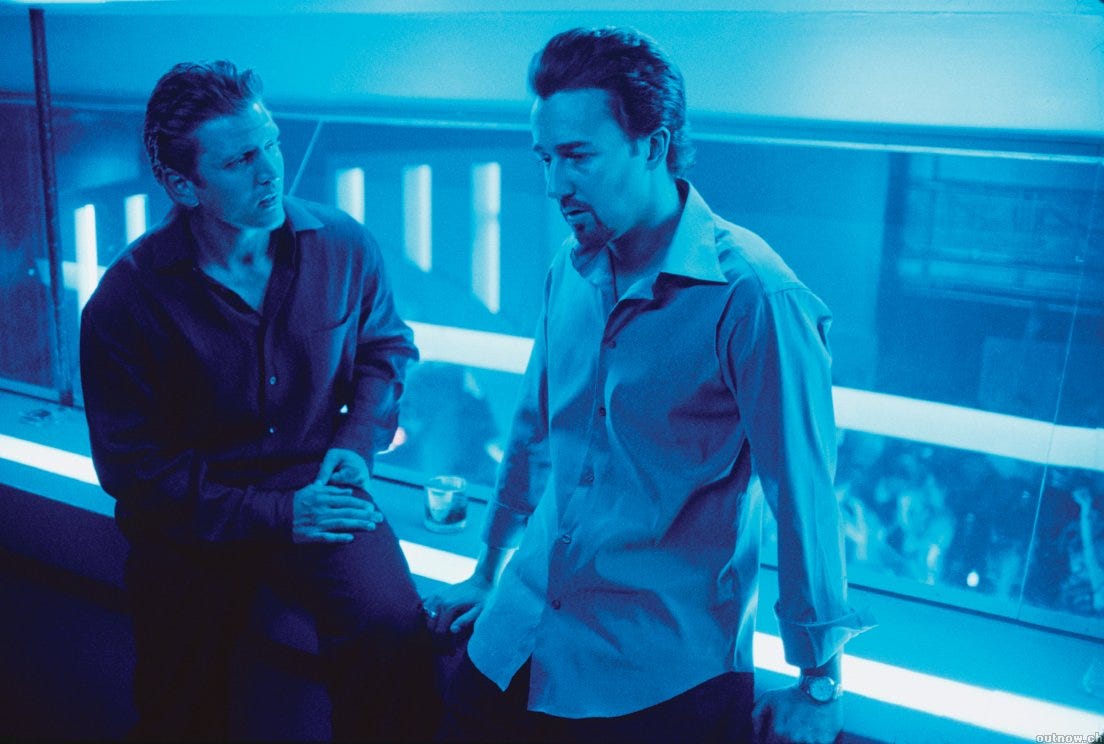 Barry Pepper and Edward Norton in "25th Hour."