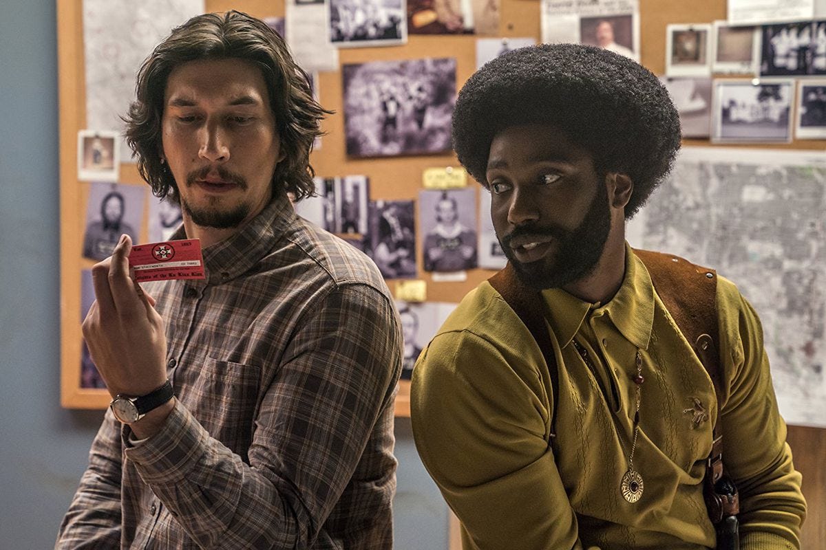 Adam Driver and John David Washington in BlacKkKlansman."