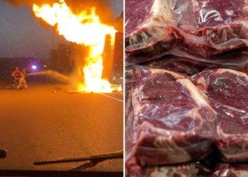 Vegan firefighter fights very first blaze — involving 40K pounds of burning ribeye steak
