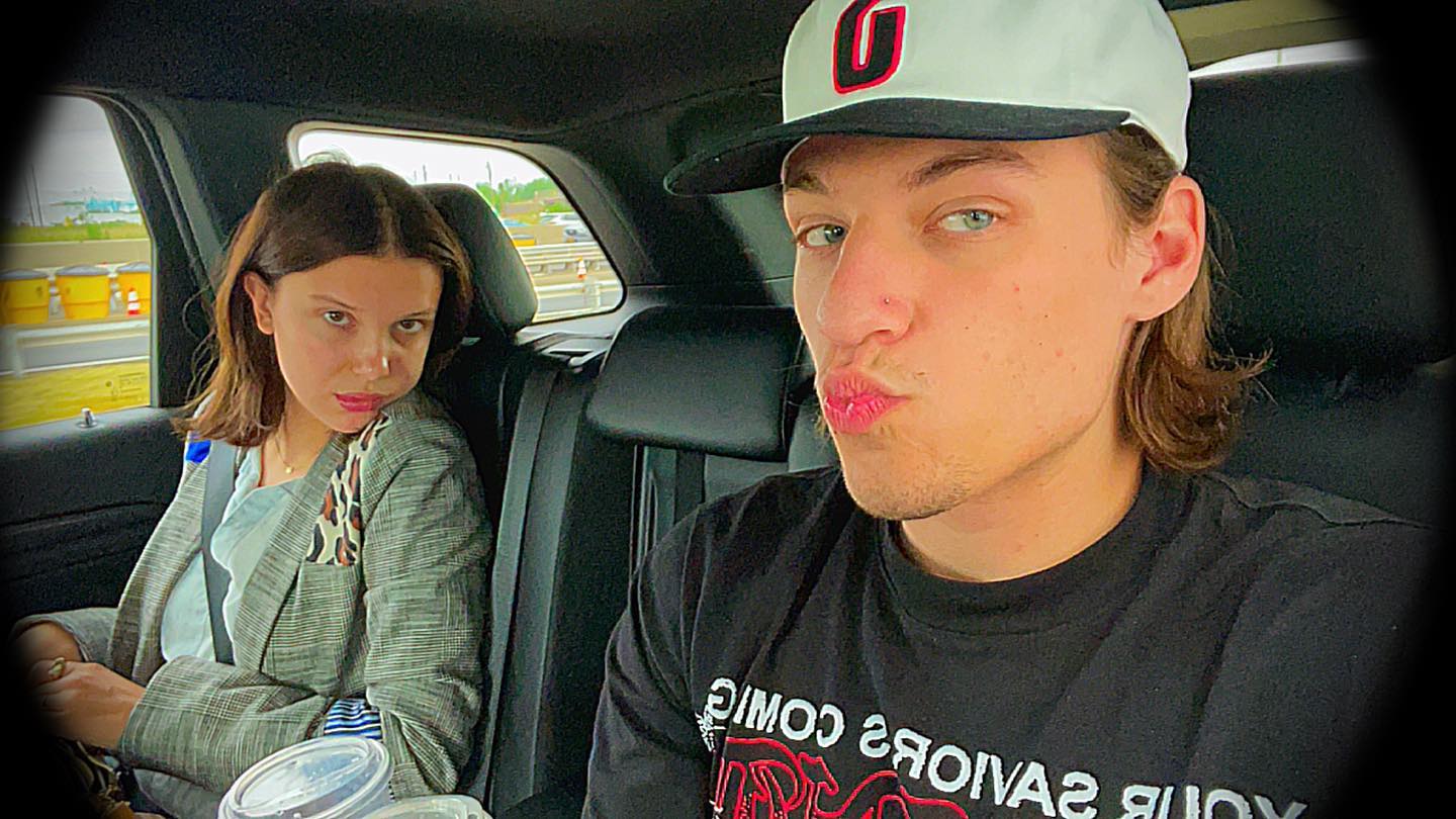 Jake Bongiovi shared this selfie with Millie Bobby Brown on June 3, 2021.