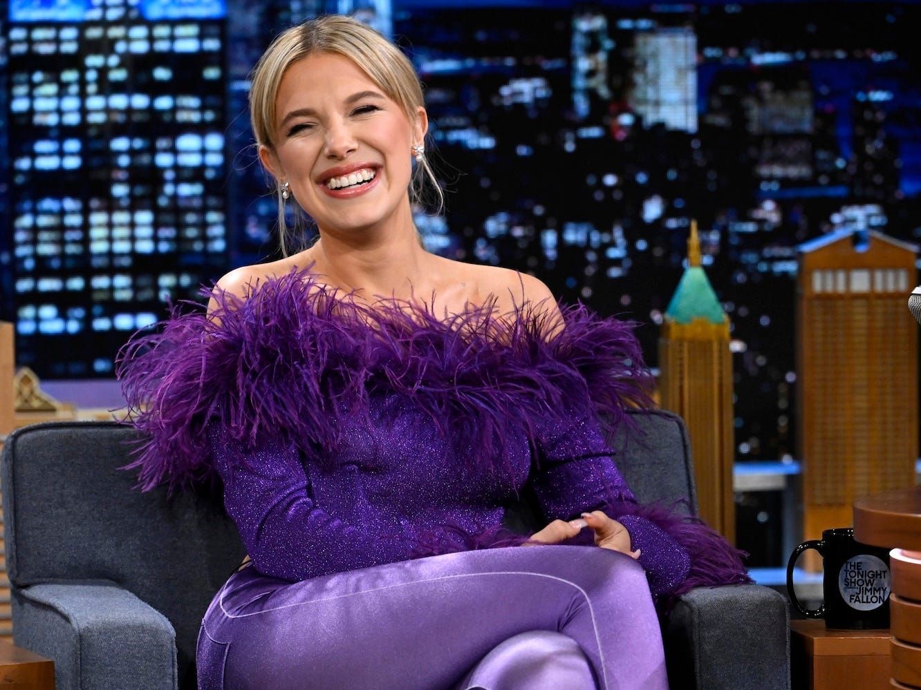 Millie Bobby Brown appears on "The Tonight Show Starring Jimmy Fallon" in May 2022.