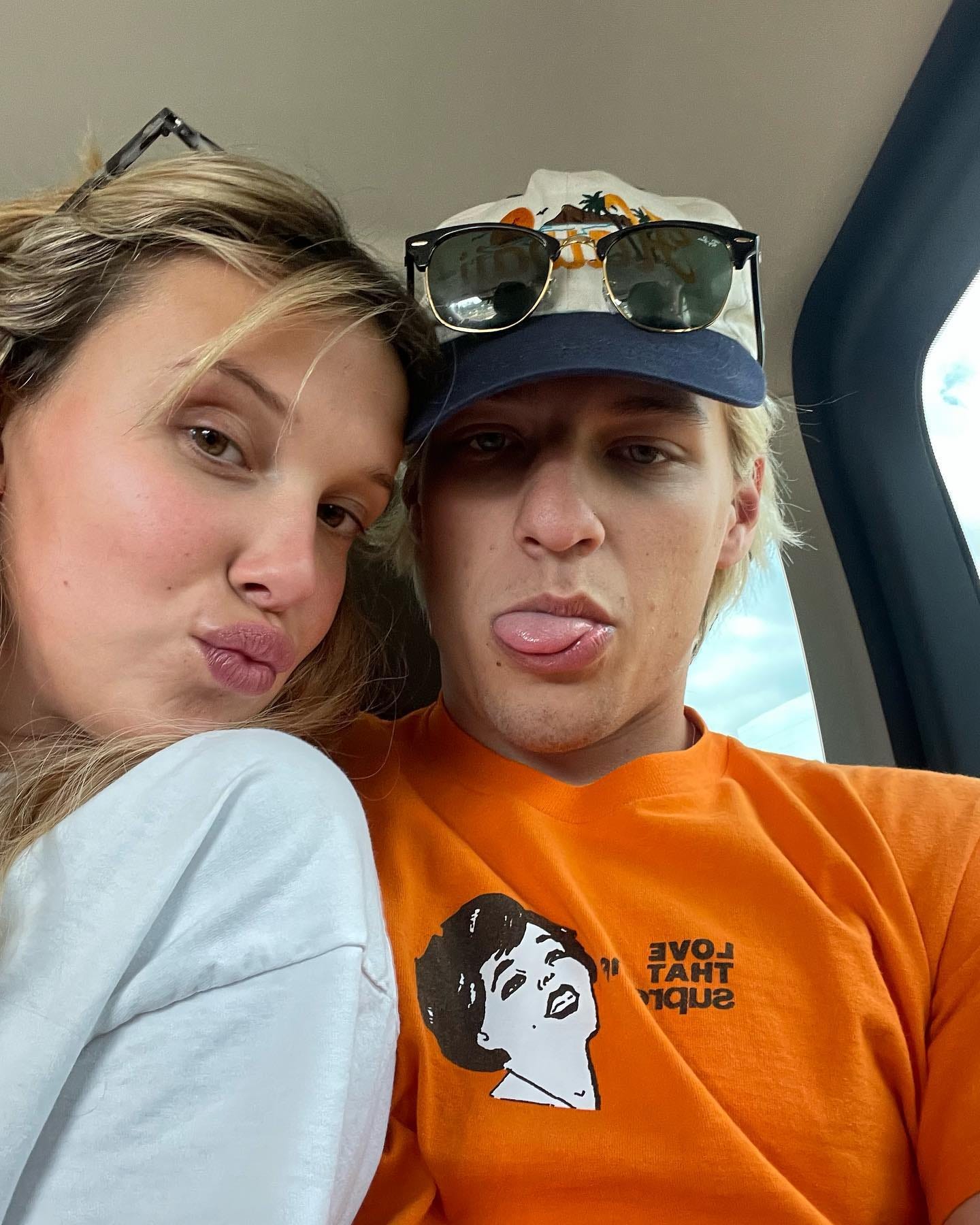 Jake Bongiovi shared this selfie with Millie Bobby Brown on January 1, 2023.