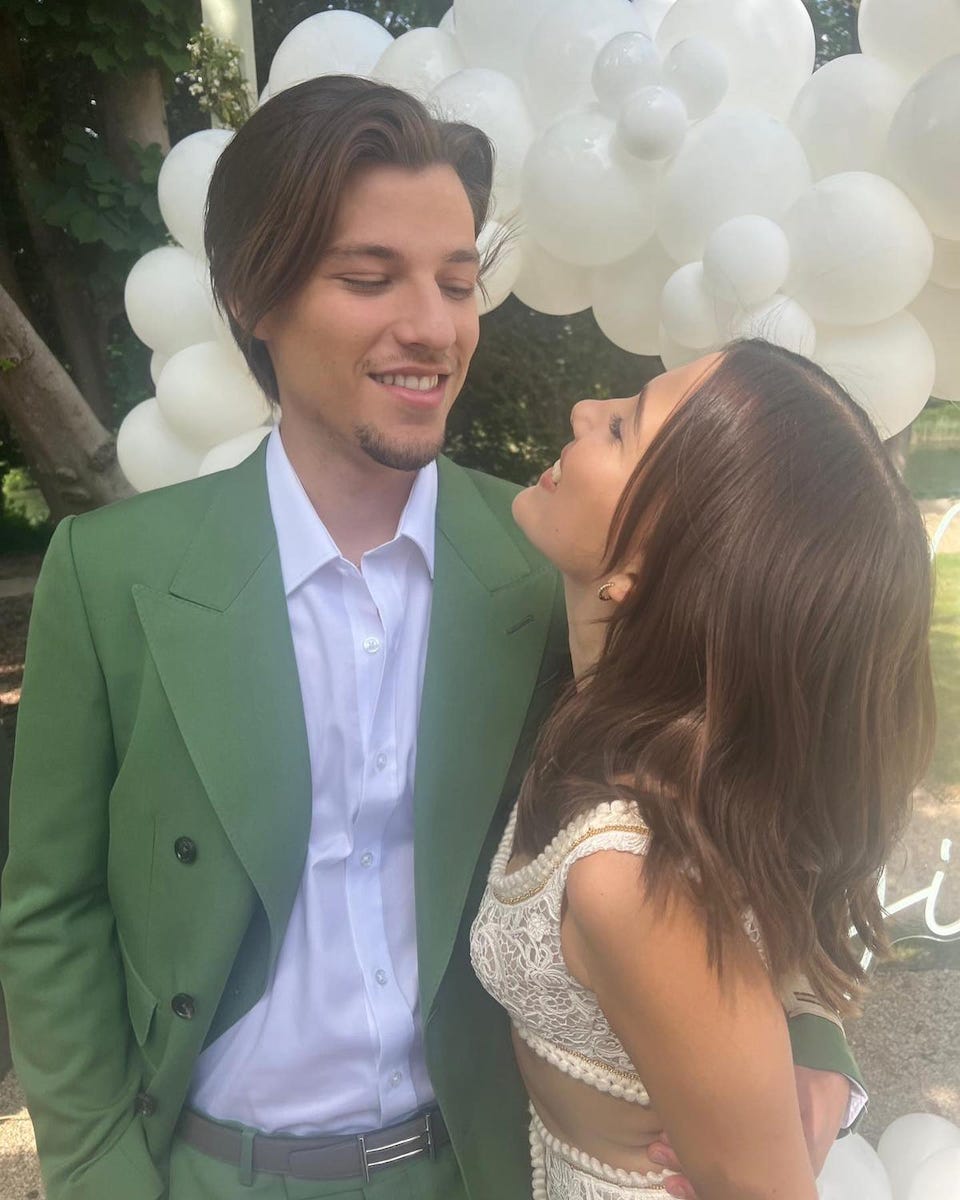 Jake Bongiovi and Millie Bobby Brown celebrate their engagement.