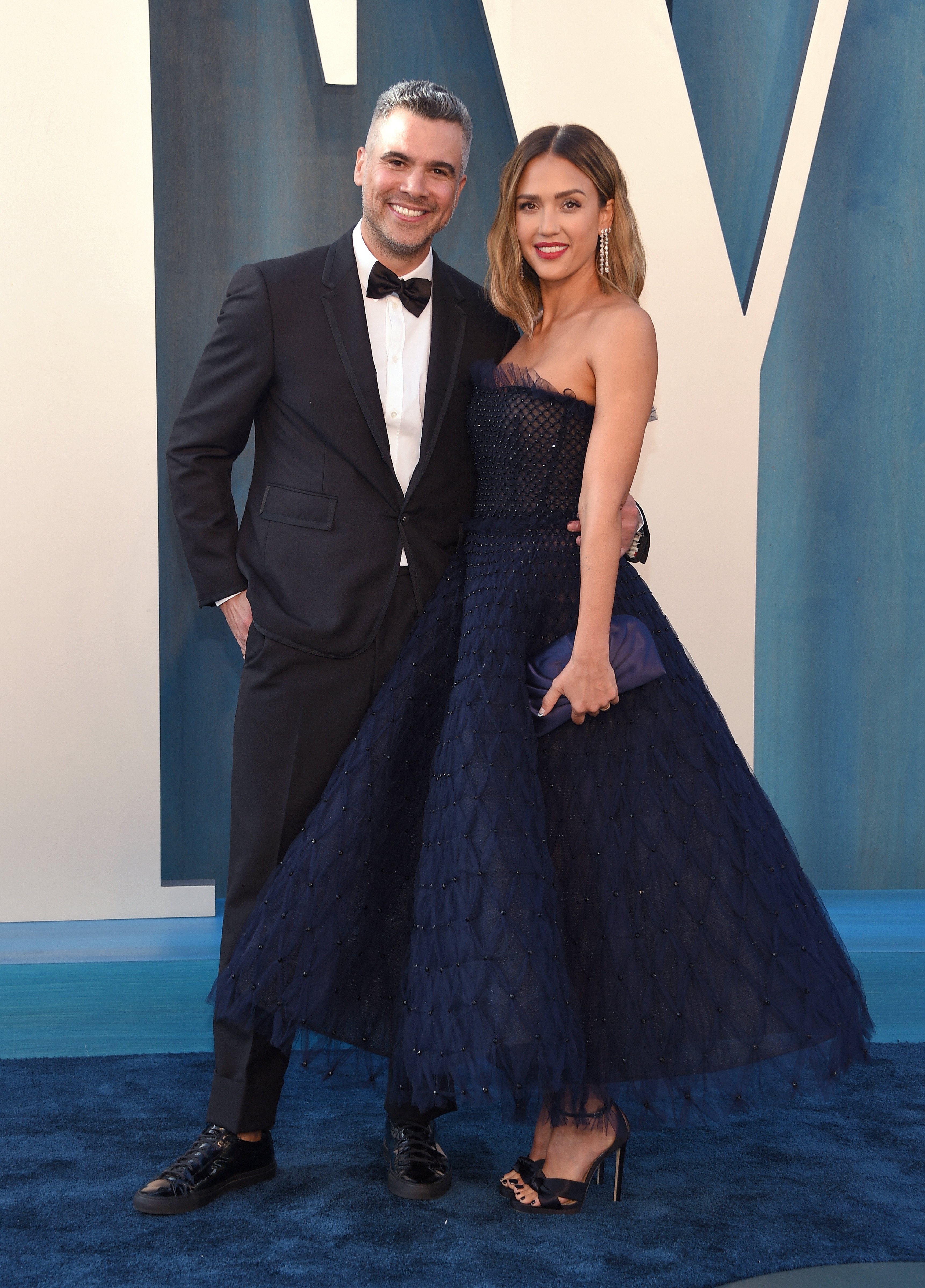 Jessica Alba and Cash Warren in formalwear. 