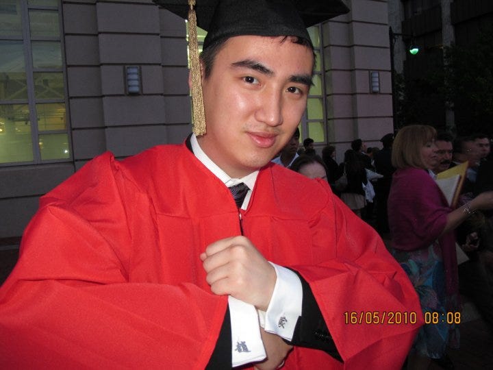 Garron Chiu at graduation from Boston University.