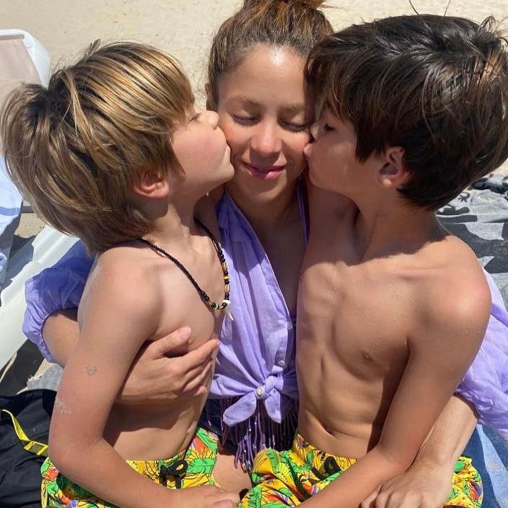 Shakira with her two sons. 