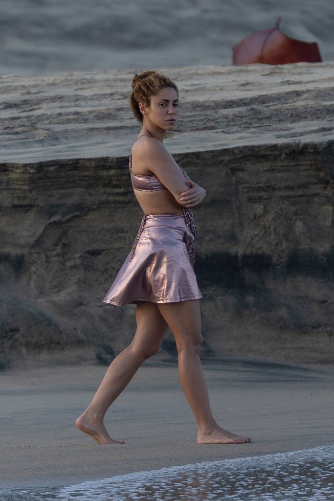 Shakira on the beach in Los Cabos, Mexico Aug. 20. 