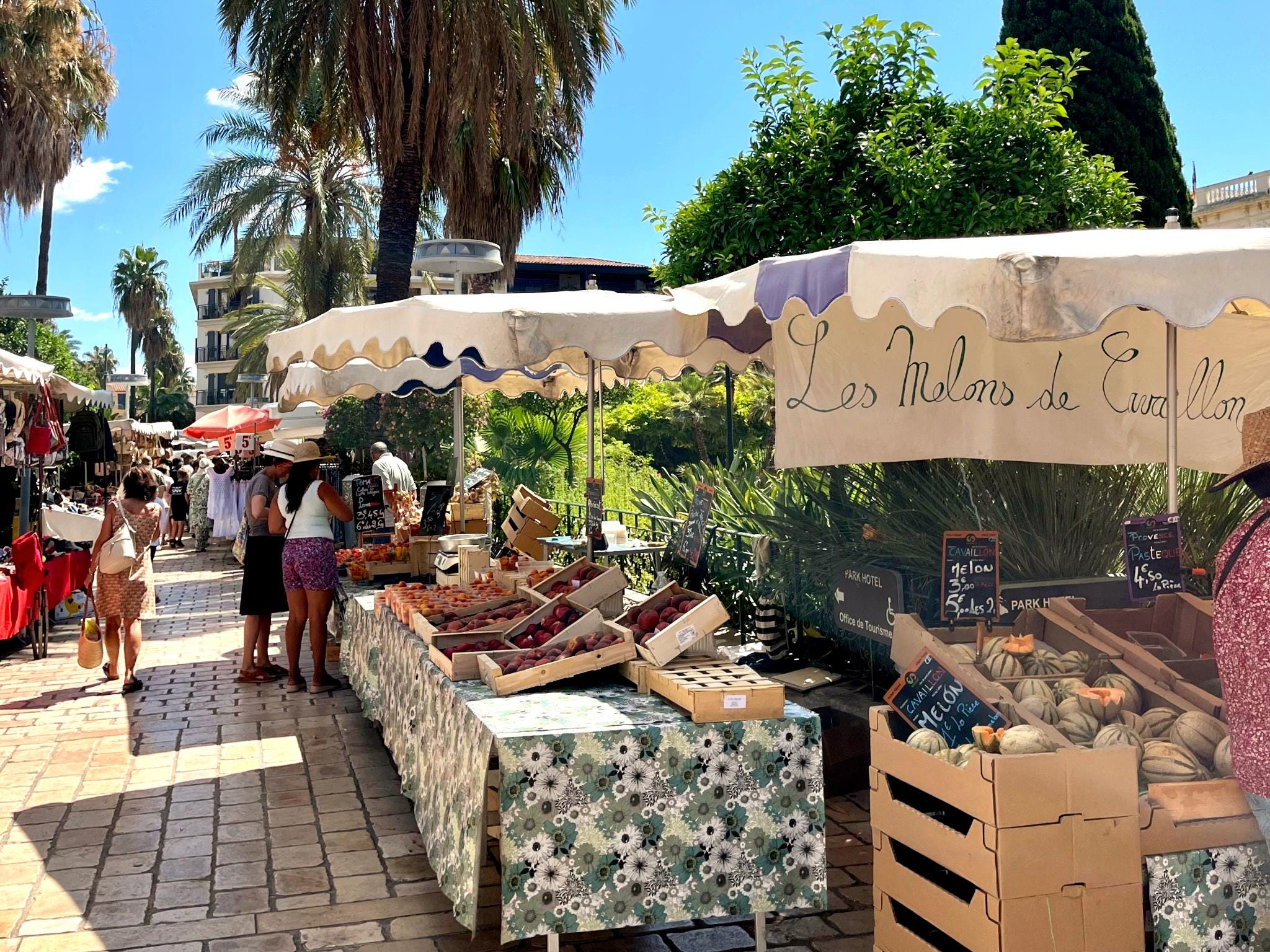 a French market with fresh produce