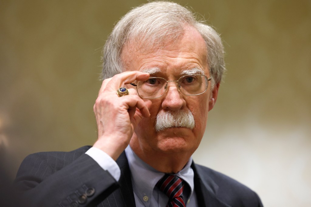 Photo of John Bolton speaking at a conference.