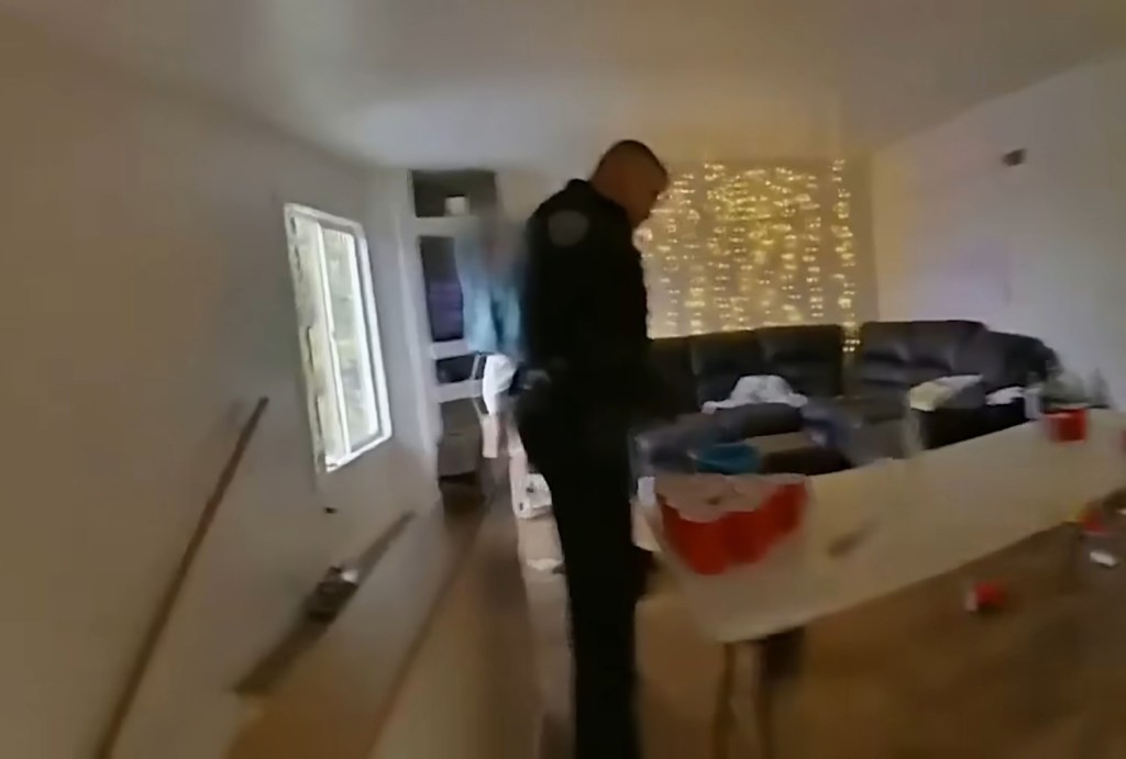 Police search the home after receiving reports of a stabbing in Moscow, Idaho on Nov. 13, 2022.