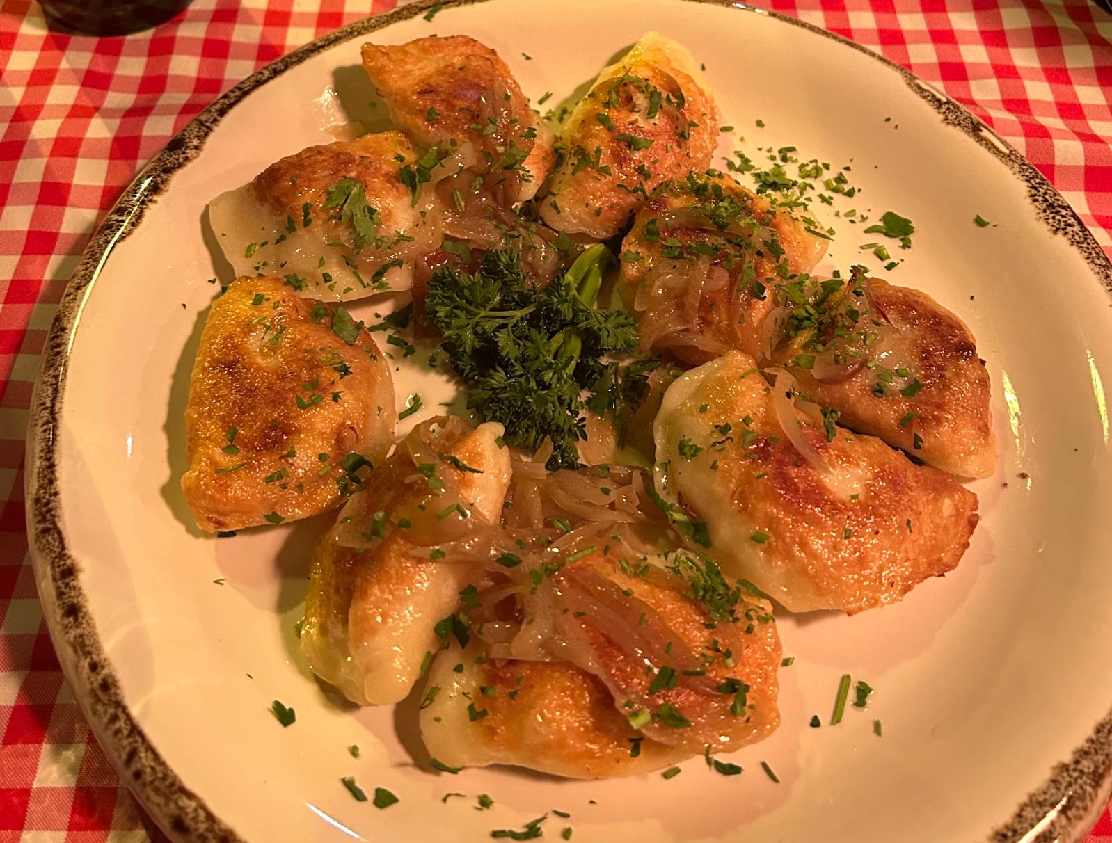 Pierogies in Wroclaw, Poland.
