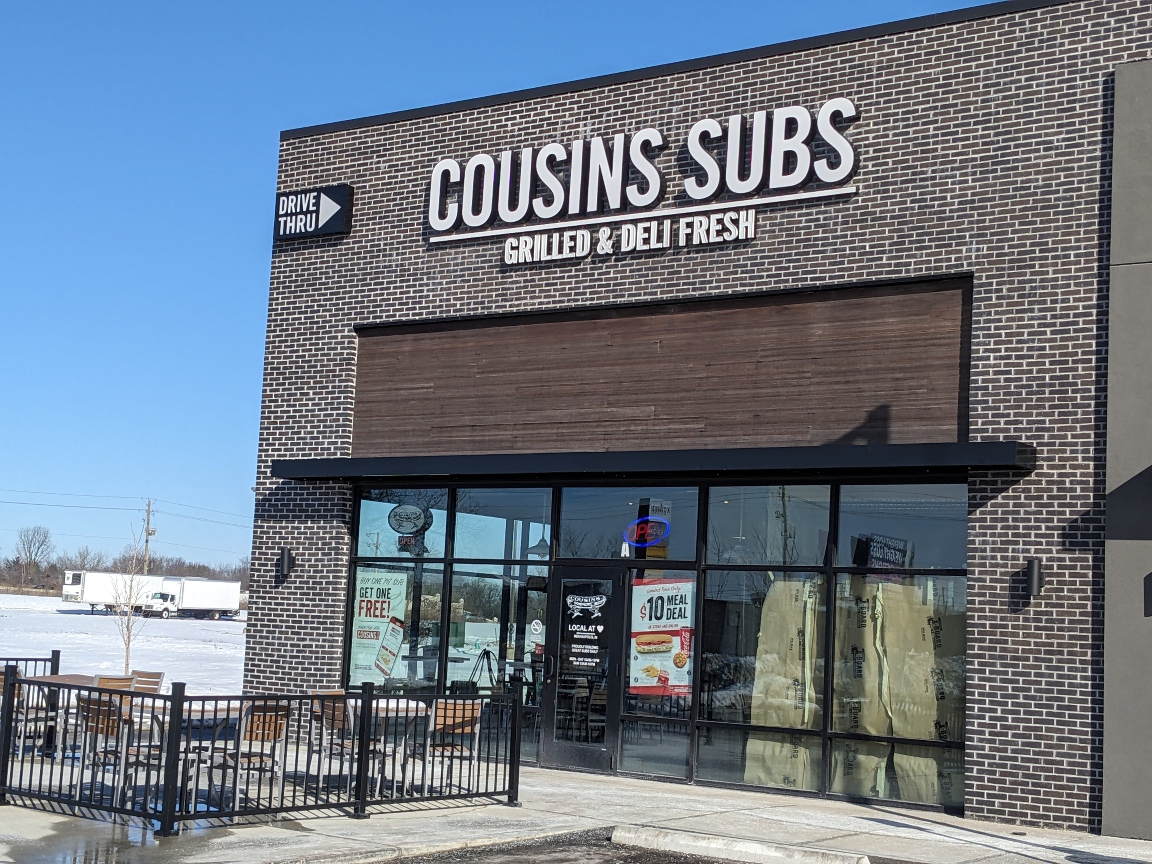 The storefront of Cousins Subs in Indianapolis.