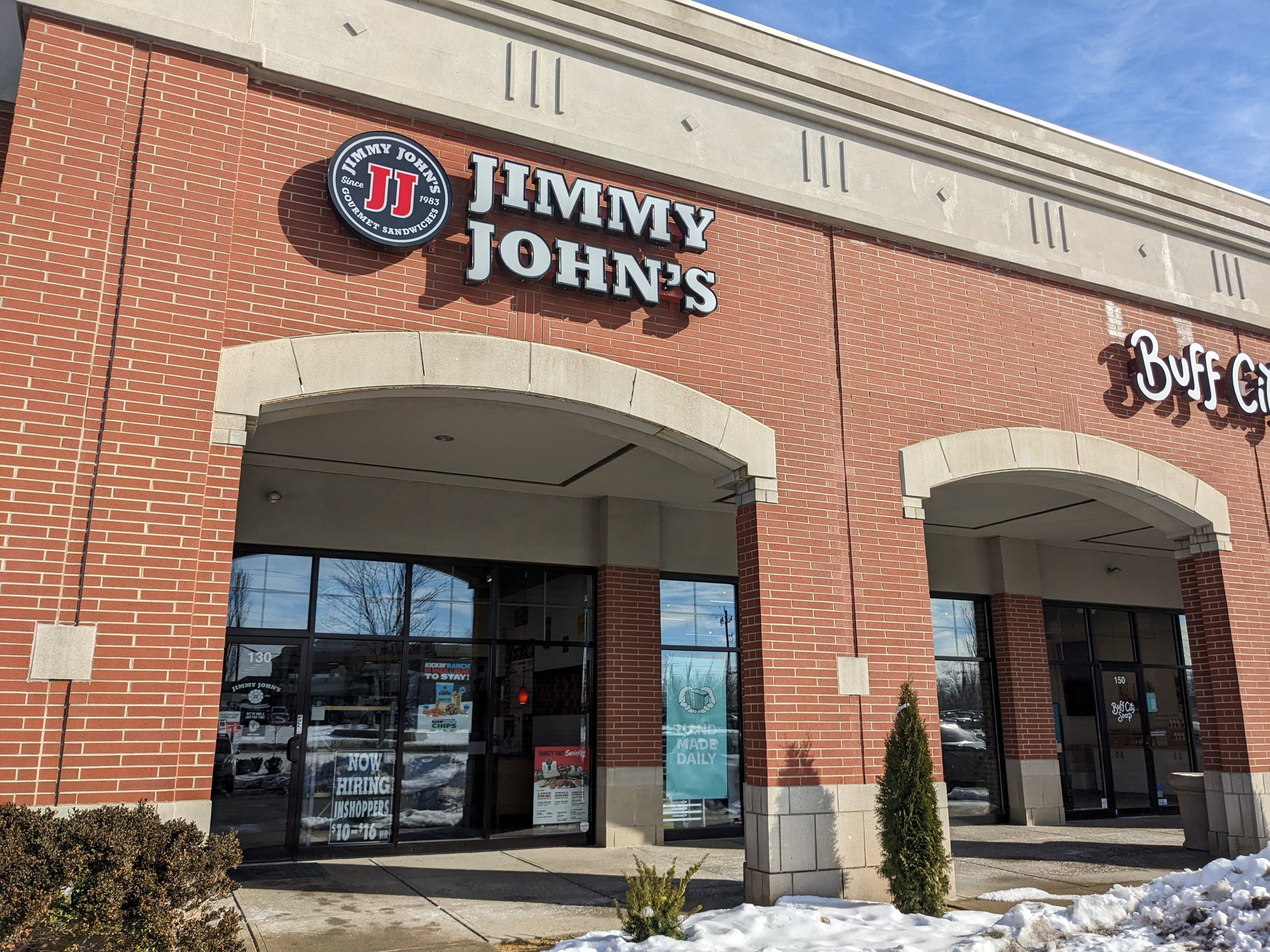 A Jimmy John's storefront in Carmel, Indiana.