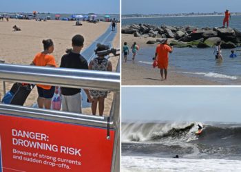 NYC will have perfect beach weather this weekend — but waves  from Hurricane Erin force many area beaches to close