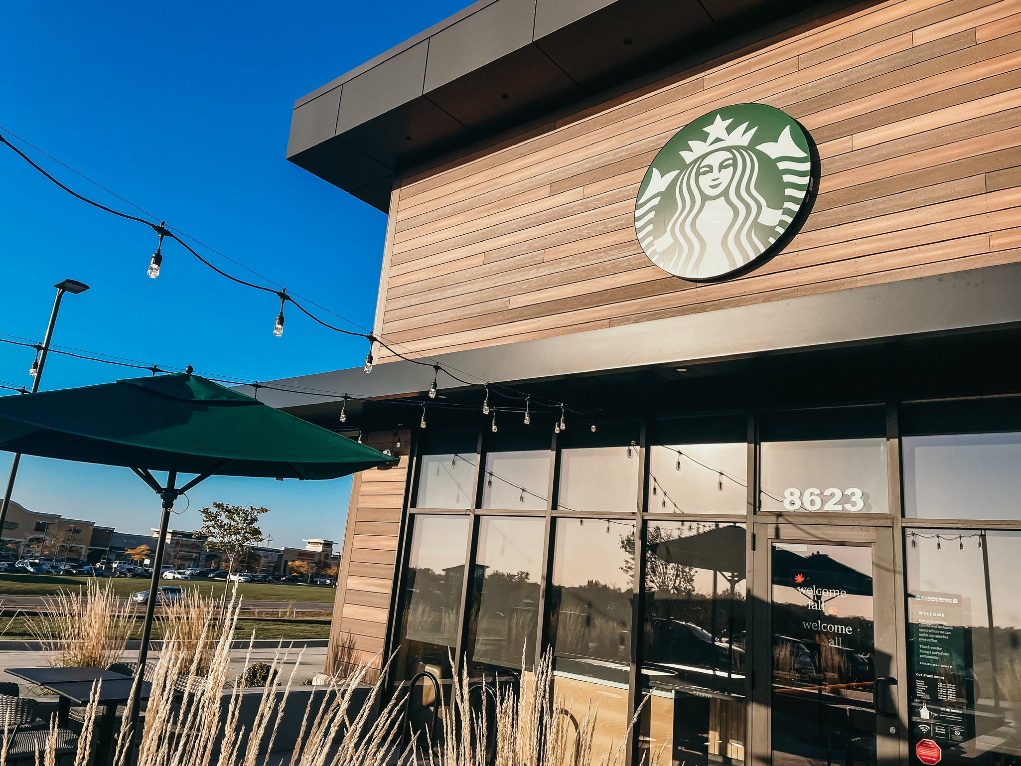 exterior shot of a starbucks in the midwest