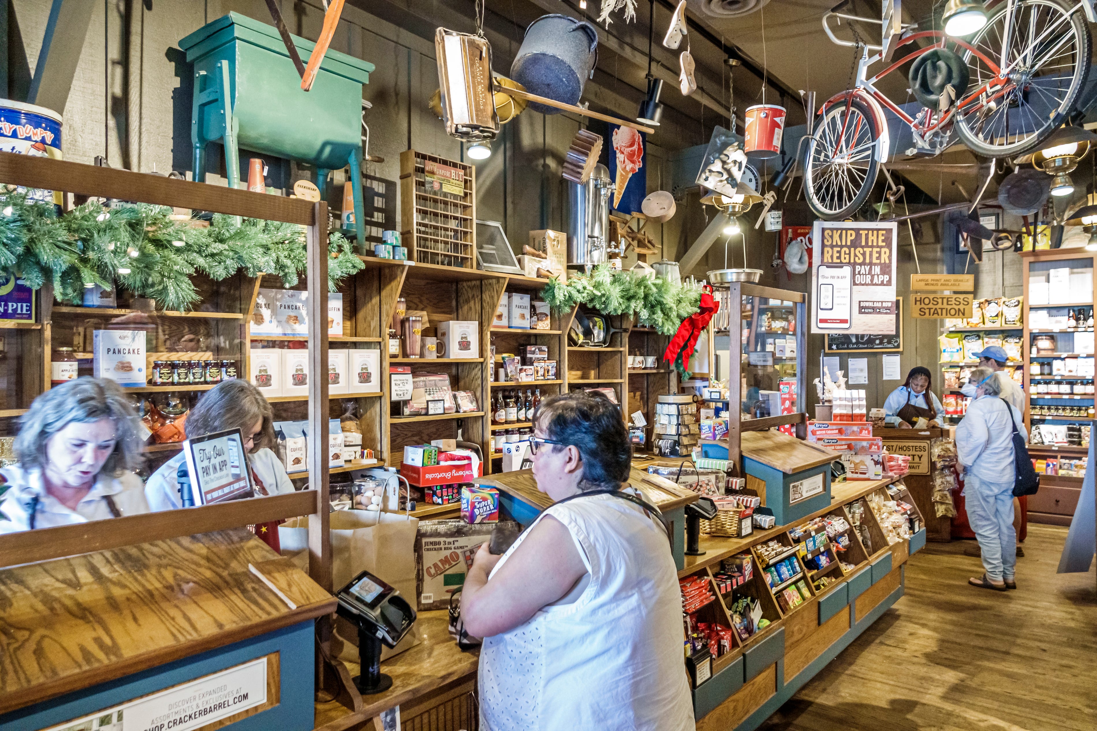 The Cracker Barrel country store is pictured.