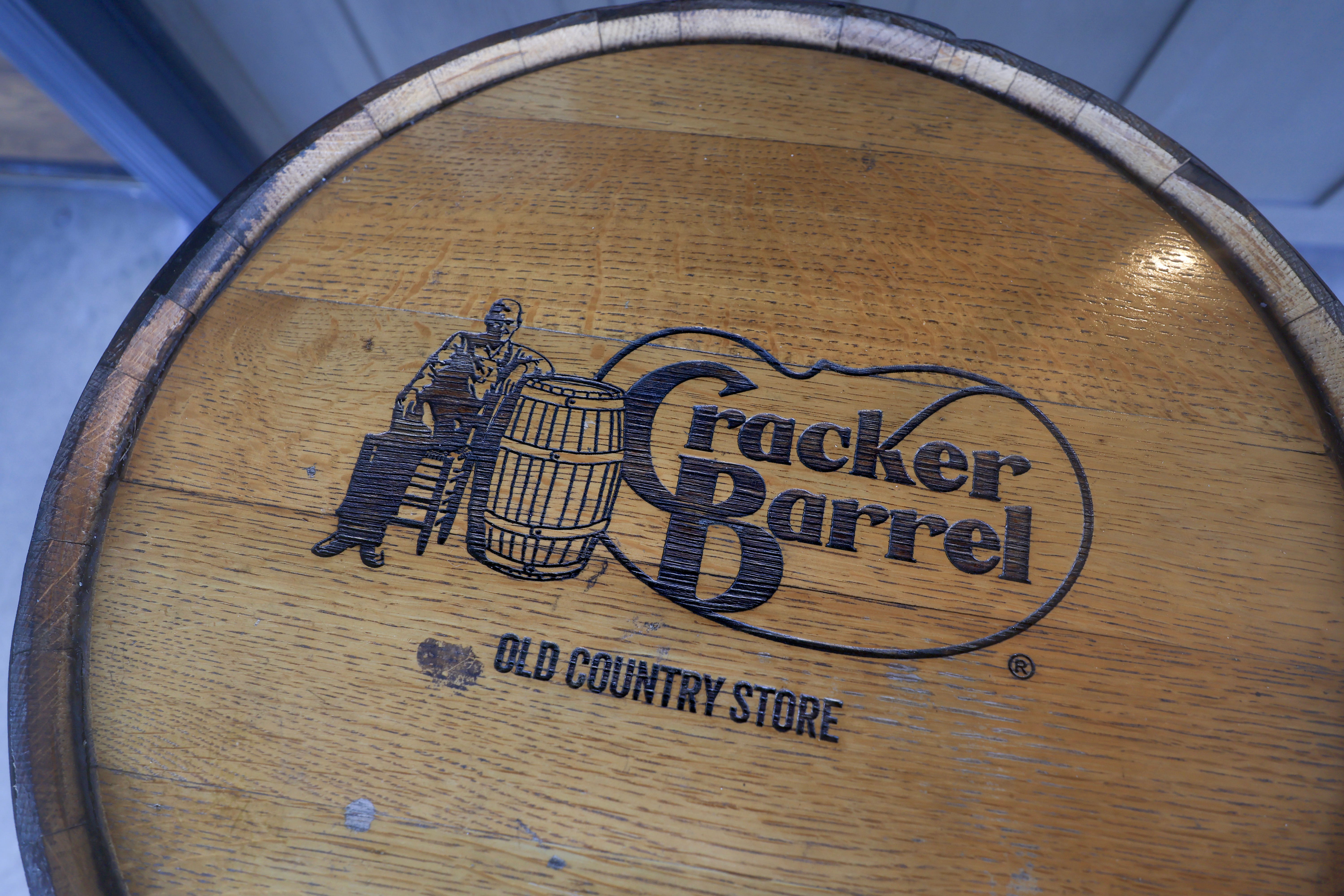 A barrel at Cracker Barrel is pictured.
