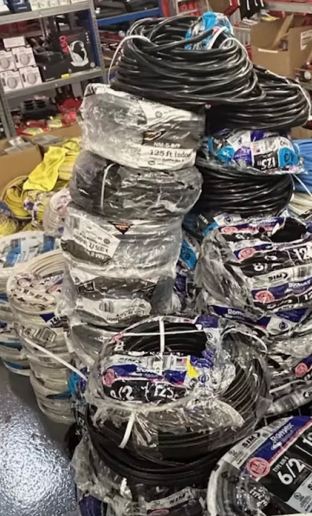 Detectives said the inventory included high-end power tools, e-bikes, and appliances from brands like Dyson, DeWalt and Makita.