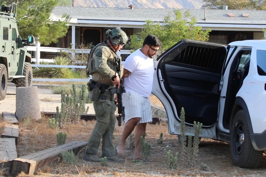 Arrest of Jake Haro in Cabazon, California.
