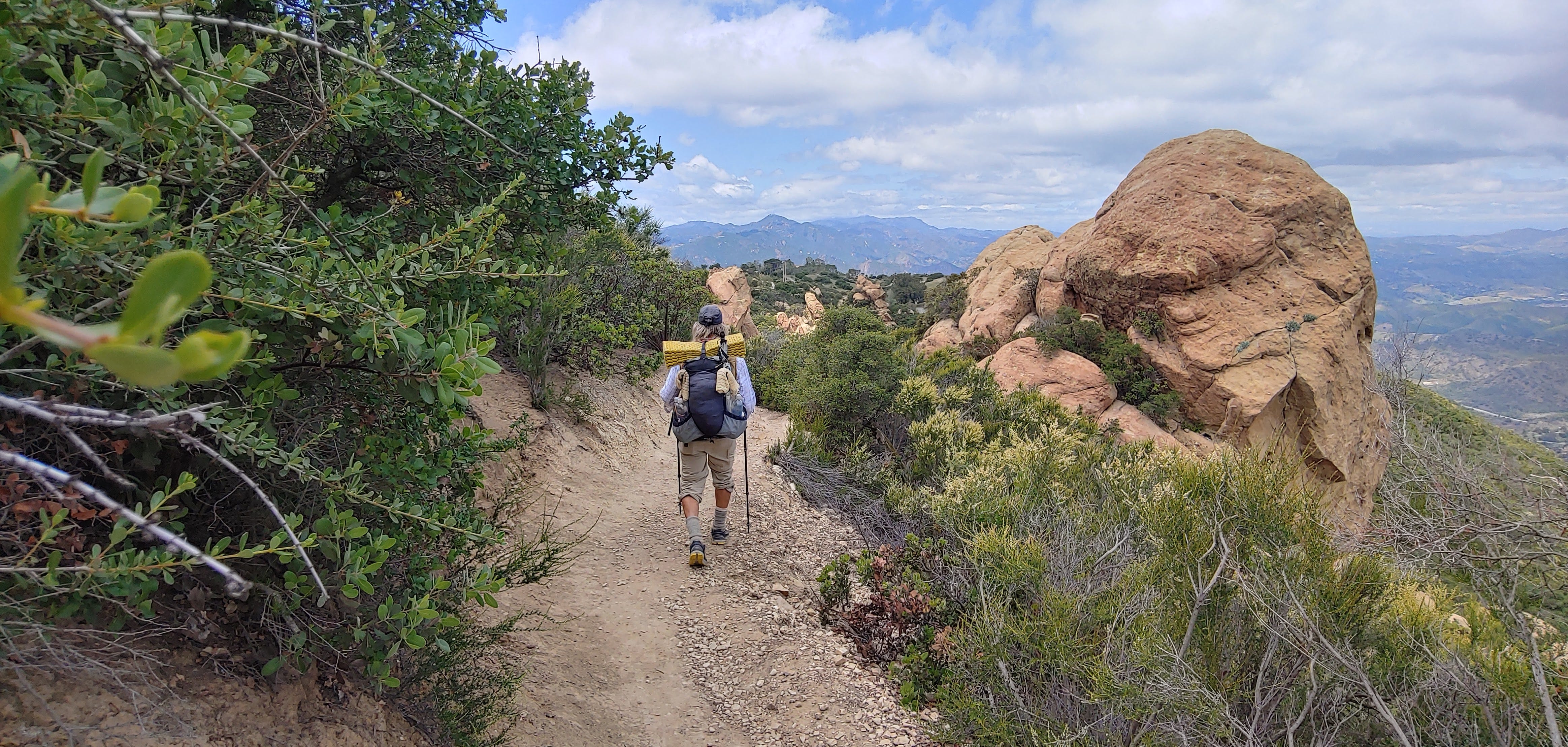 A man hiking.