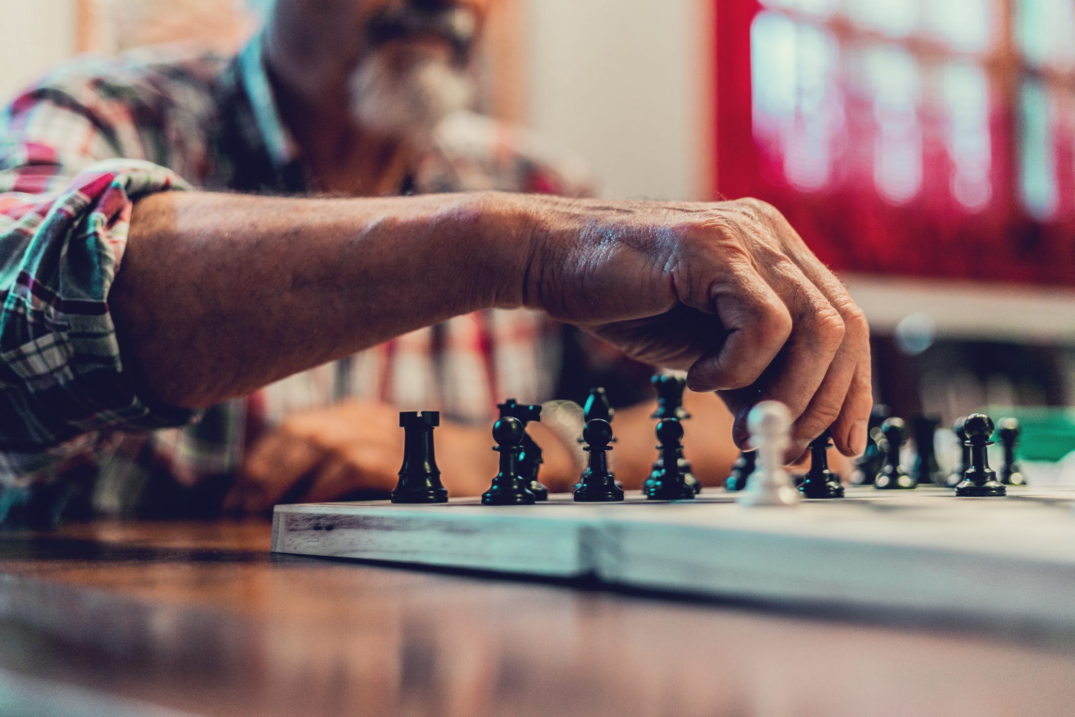 A man playing chess.