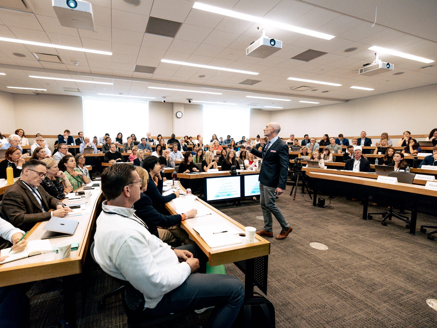 Arthur C. Brooks teaching a course at Harvard