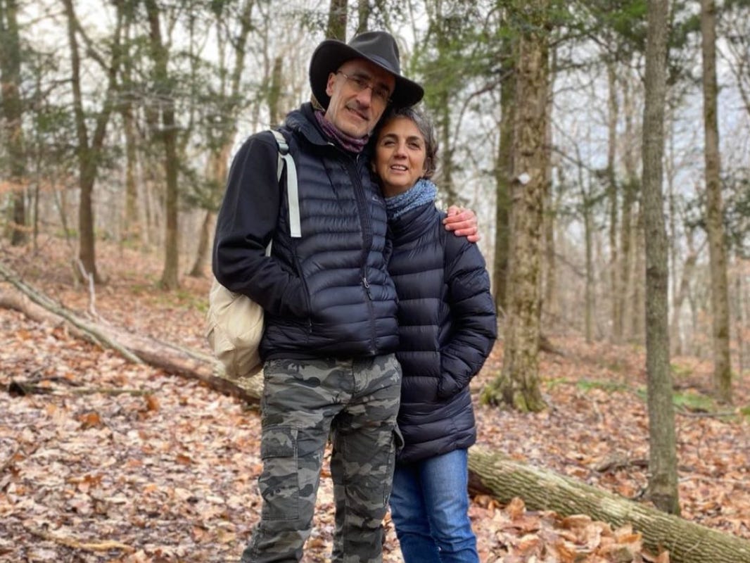 Arthur C. Brooks walking with Ester Munt-Brooks