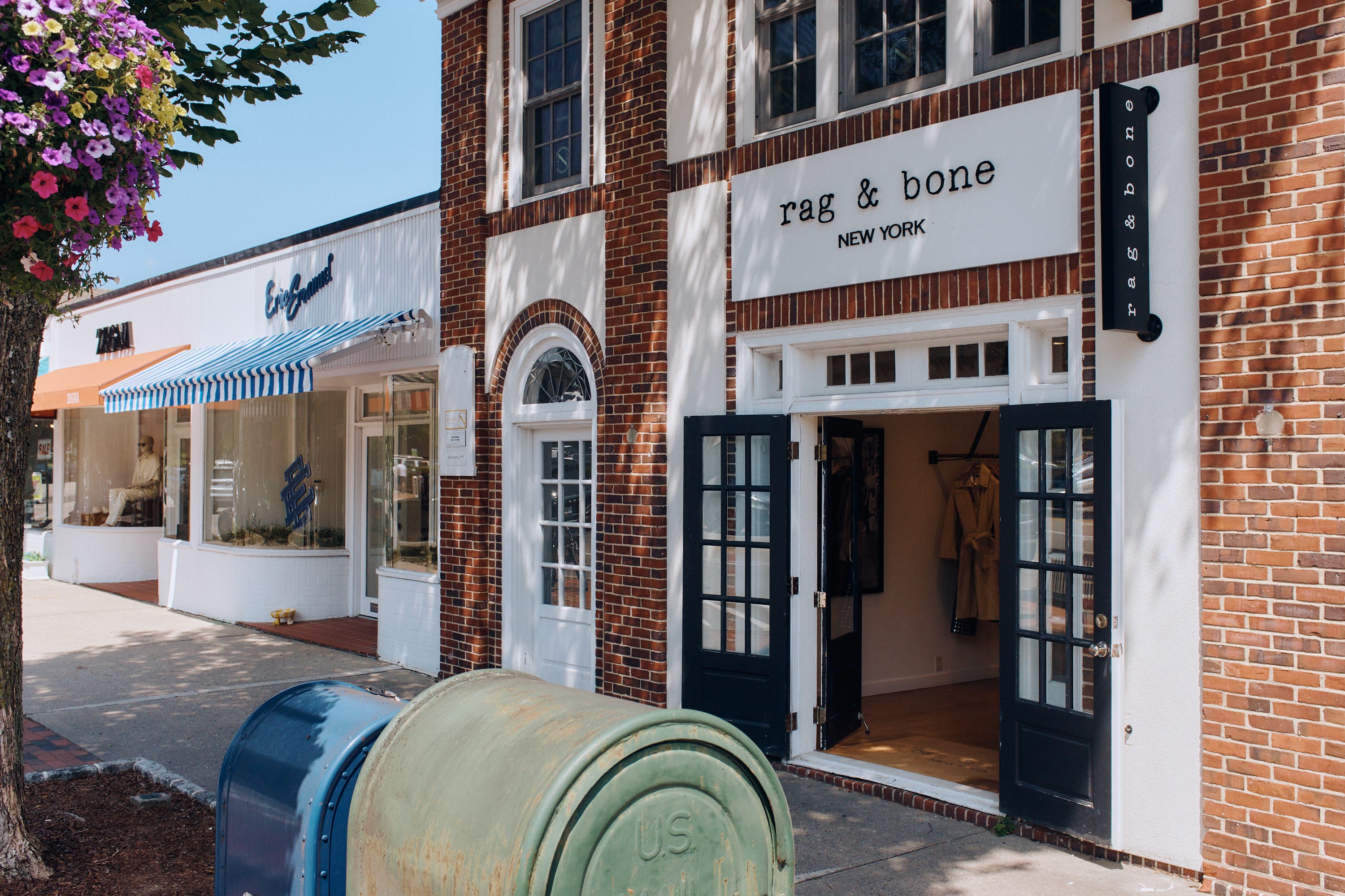 Storefronts in the Hamptons.
