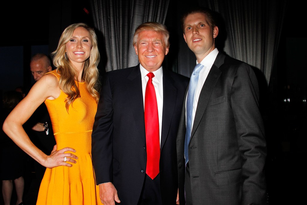Donald Trump, Eric Trump, and Lara Yunaska at a Young Philanthropy event.