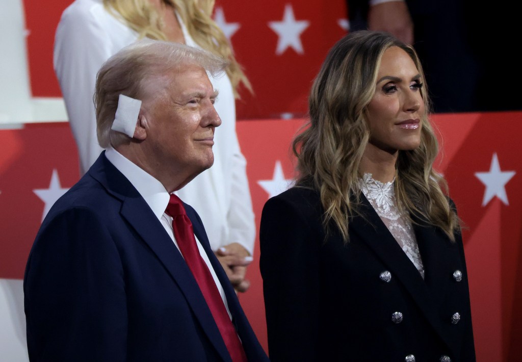 Donald Trump and Lara Trump at the Republican National Convention.
