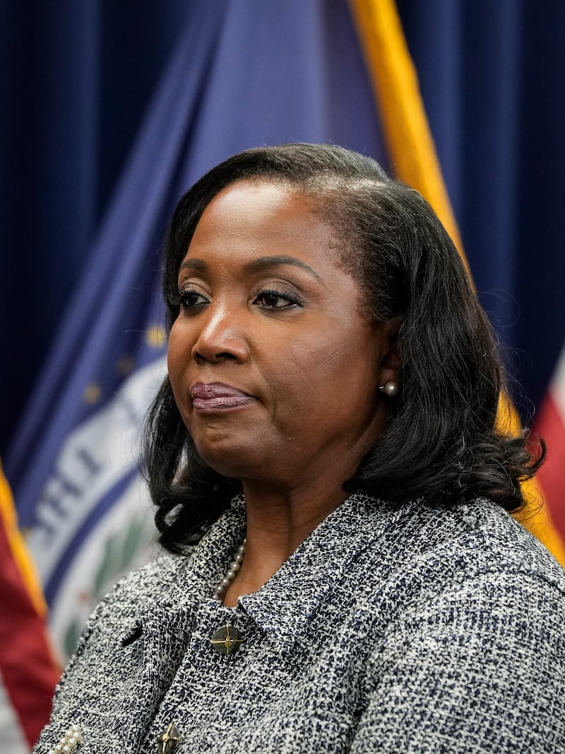 WASHINGTON, DC - MAY 23: Lisa Cook takes the oath of office to serve as a member of the Board of Governors at the Federal Reserve System during a ceremony at the William McChesney Martin Jr. Building of the Federal Reserve May 23, 2022 in Washington, DC. Cook becomes the first Black woman to serve as a governor on the Federal Reserve Board. (Photo by Drew Angerer/Getty Images)