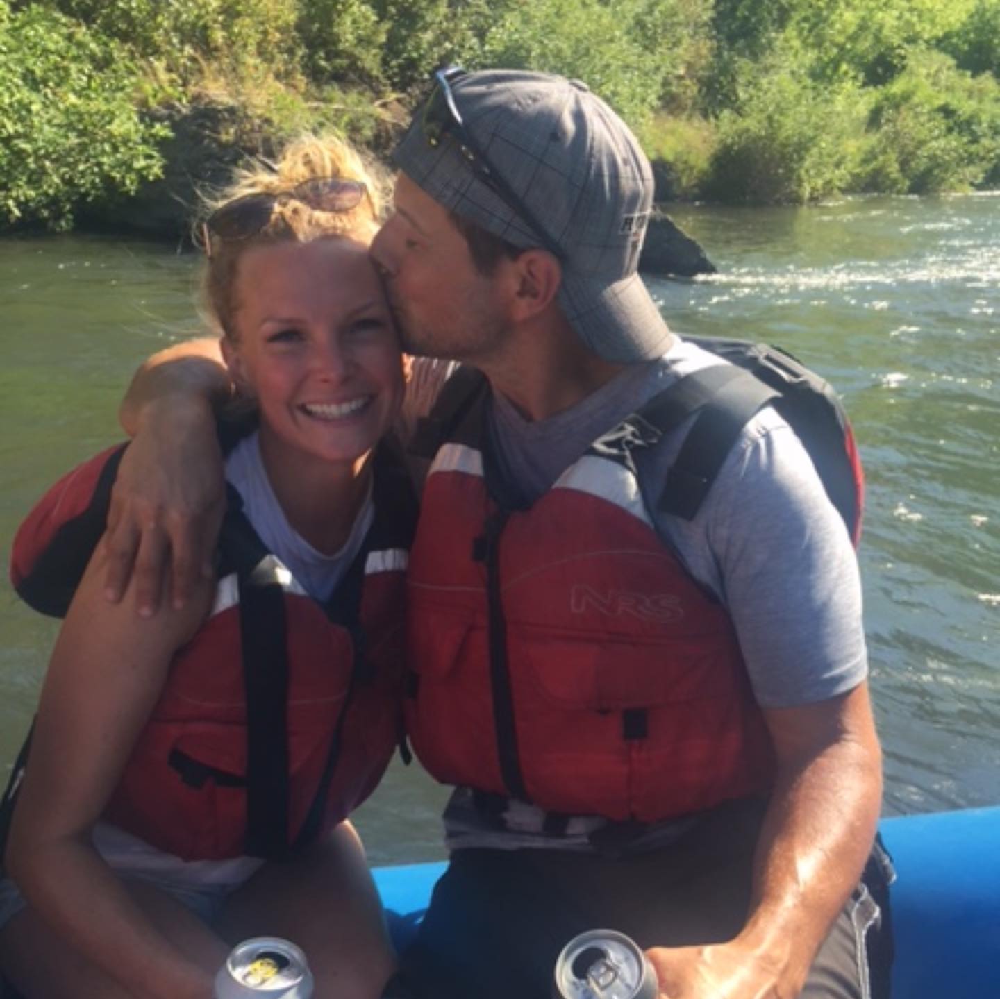 Kelley and Scott Wolf outdoors. 