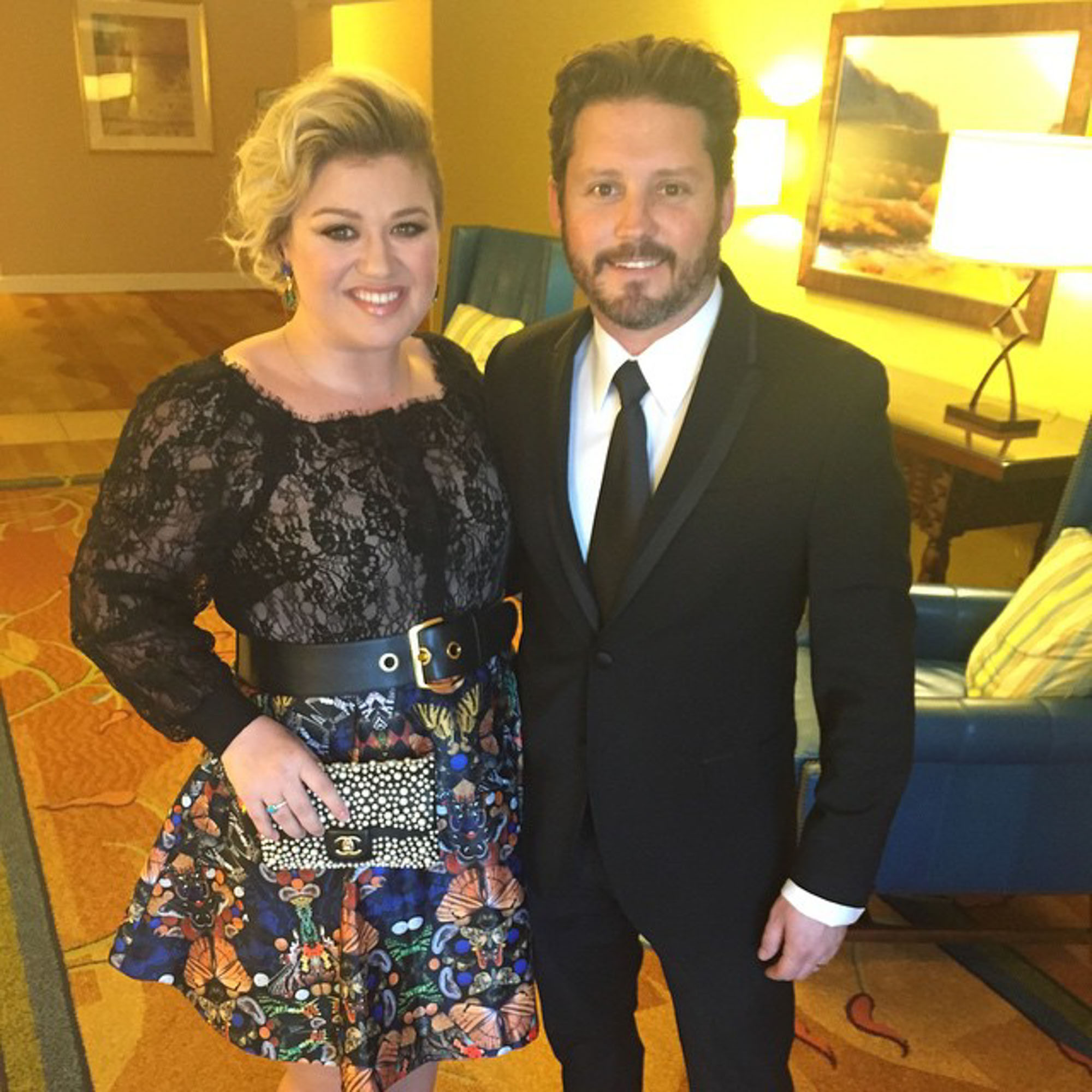 Brandon Blackstock and Kelly Clarkson in a snapshot. 