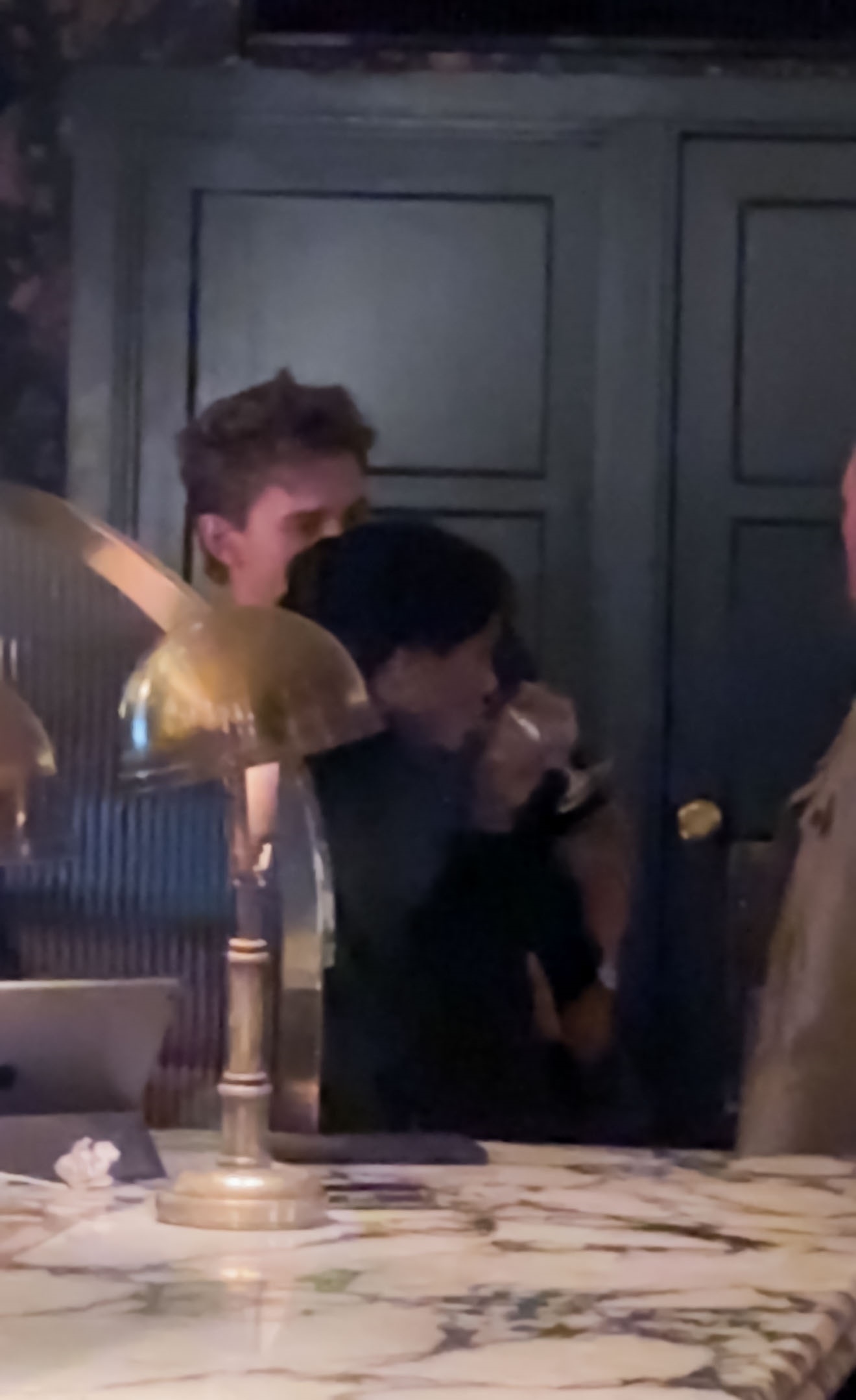 Austin Butler and Zoe Kravitz have drinks. 