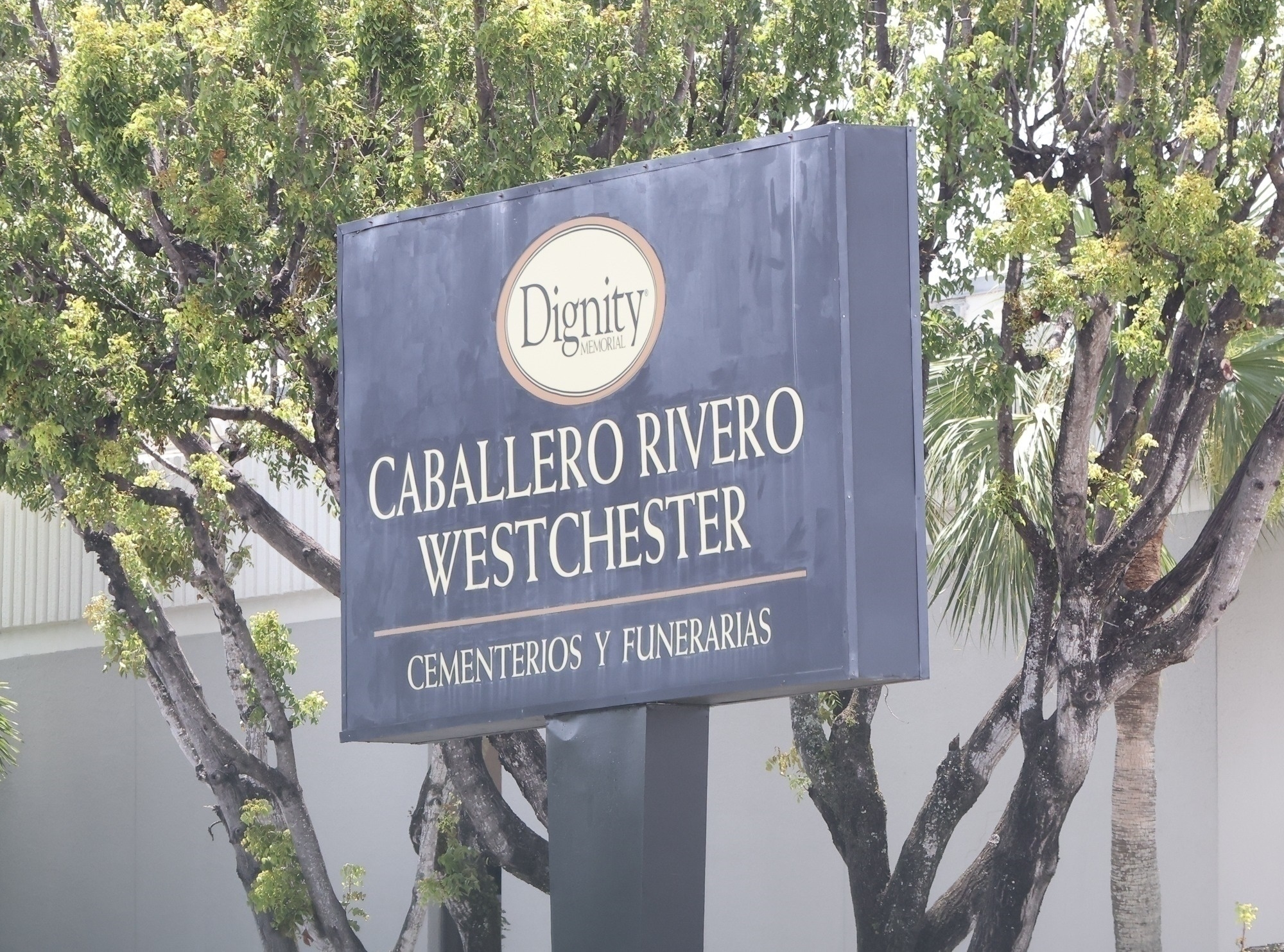 A funeral home sign. 