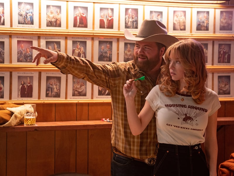 Sydney Sweeney and Paul Walter Hauser in 'Americana'. (Credit: Ursula Coyote/Lionsgate).